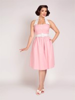 Swing Kjole: Waverly Swing Dress - lyserød kjole med hvide detaljer